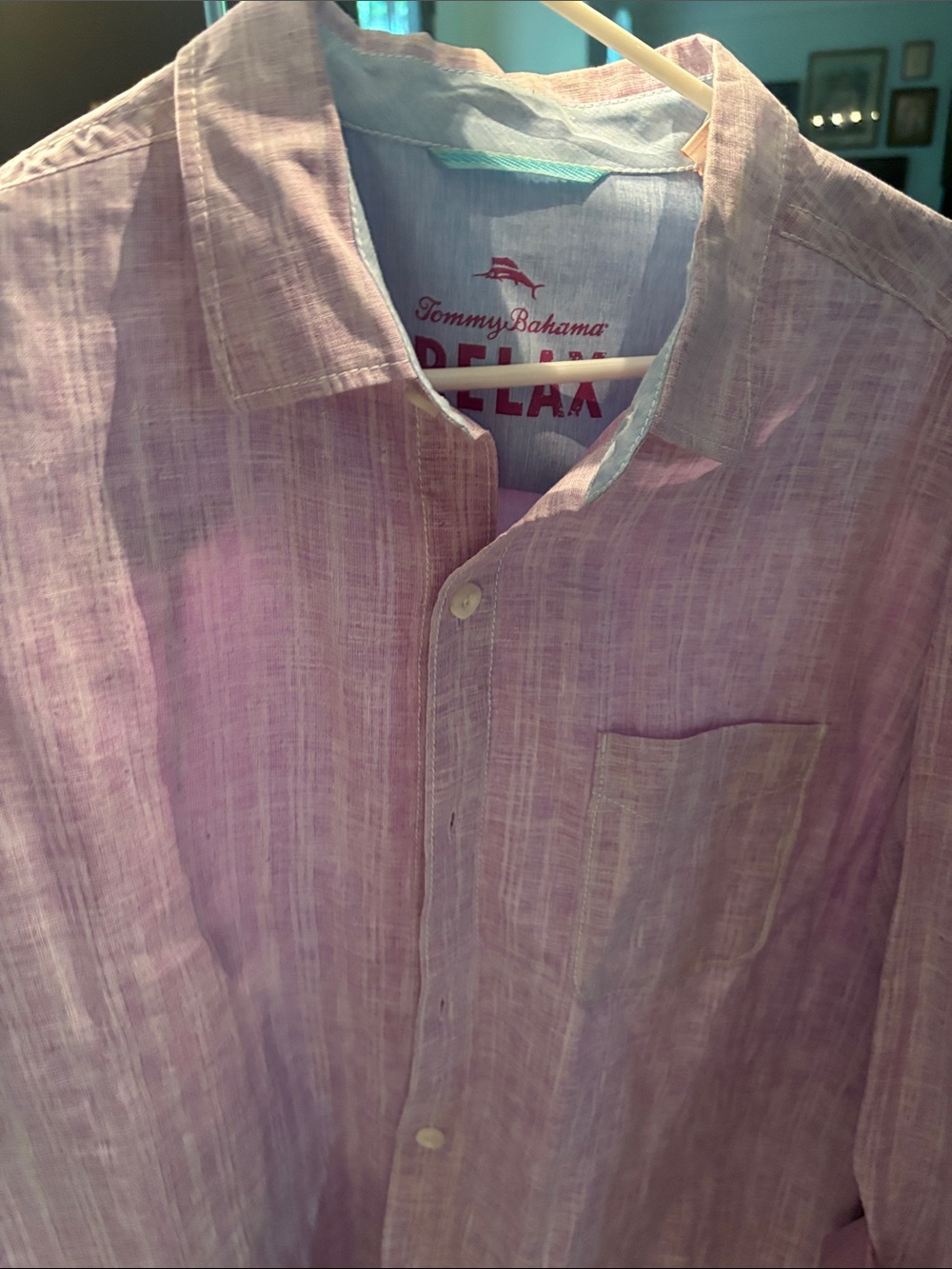 Tommy Bahama Light Pink Linen Button-Down Shirt